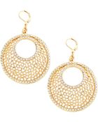 Kenneth Jay Lane Cutout Crystal Crescent Hoop Earrings - Lyst