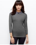 Ann Taylor Petite Collared 3/4 Sleeve Top - Lyst