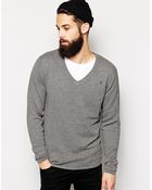 G-star Raw G Star Vneck Knit Sweater Lockstart Small Logo - Lyst