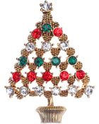 Jones New York Gold-Tone Christmas Tree Pin - Lyst