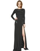 Jay Ahr Zipped Viscose Jersey Dress - Lyst