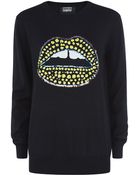 Markus Lupfer Tribal Spot Sequin Lip Sweater - Lyst