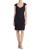 Theia Petal Cap-Sleeve Cocktail Dress - Lyst