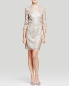 Abs By Allen Schwartz Dress - Metallic Foil Lace Sheath - Lyst