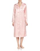Oscar de la Renta Zip Front Charmuse Robe - Lyst