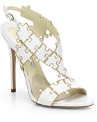 Brian Atwood Sommer Leather Puzzle Sandals - Lyst