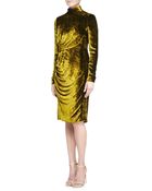 J. Mendel Velvet Turtleneck Dress - Lyst