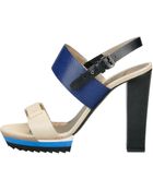 Lanvin Double-Strap Platform Sandal - Lyst