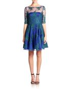 Ml Monique Lhuillier Lace & Tulle Swing Dress - Lyst