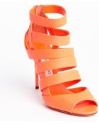 Jimmy Choo Neon Flame Caged Leather 'Dame' Heel Sandals - Lyst