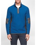 Calvin Klein Classic Fit Jacquard Rib Knit 1/4 Zip Hidden Hood Jacket - Lyst