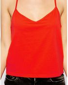 Asos Cropped Cami Top with V Neck - Lyst