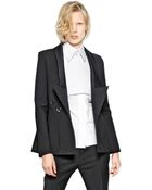 Ellery Open Back Wool & Silk Satin Jacket - Lyst
