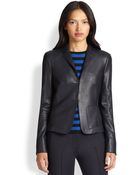 Akris Punto Leather-Front Blazer - Lyst