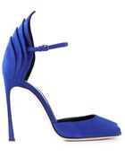 Sergio Rossi Layered Heel Peep Toe Sandals - Lyst