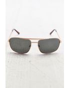 Urban Outfitters Gold Brow Bar Aviator Sunglasses - Lyst