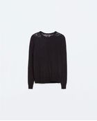 Zara Lace Back Sweater - Lyst