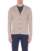 Façonnable Checked Texture Linen Cardigan - For Men - Lyst