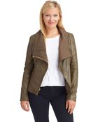 7 For All Mankind Asymmetrical Zip Leather Jacket - Lyst