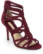 Michael Kors Norma Strappy Suede Sandals - Lyst