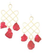 Devon Leigh Red Howlite Drop Earrings - Lyst