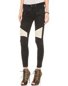 Hudson Shelby Moto Skinny Leather Pants - Lyst