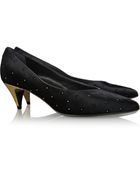Saint Laurent Kitten Embellished Velvet Pumps - Lyst