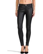 Current/Elliott The Ankle Leather Skinny - Lyst