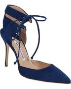 Manolo Blahnik Lara Ankle-Strap Pump - Lyst
