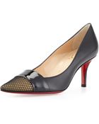 Christian Louboutin Gladiator Leather Red Sole Pump - Lyst