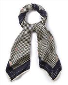 Jaeger Silk Houndstooth Logo Scarf - Lyst