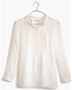 Madewell Pintuck Clipdot Blouse - Lyst