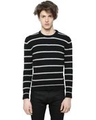 Saint Laurent Striped Wool & Cashmere Blend Sweater - Lyst