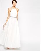Asos Drape Back Maxi Dress With Belt - Lyst