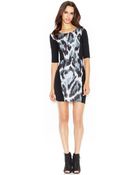 Rachel Rachel Roy Elbow-Sleeve Printed-Paneled Dress - Lyst