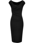 Donna Karan New York Draped Bodice Cap Sleeve Sheath - Lyst