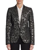 Michael Kors Metallic Brocade One-Button Jacket - Lyst