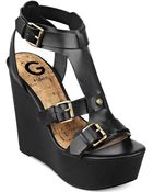 G By Guess Womens Tazzy Platform Wedge Sandals - Lyst