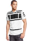 Sean John Block-Printed V-Neck T-Shirt - Lyst