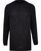 River Island Black Zip Trim Longer Length Jumper - Lyst
