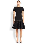 Oscar de la Renta Cutout-Detail Flared Knit Dress - Lyst