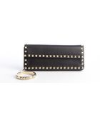 Valentino Black Leather Studded Wristlet Clutch - Lyst