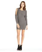 Haute Hippie Grey Stretch Cutout Long Sleeve Crewneck Dress - Lyst