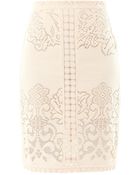 Sea Eyelet Lace Pencil Skirt - Lyst