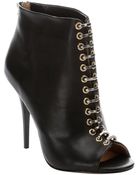 L.a.m.b. Black Leather 'Tony' Peep-Toe Booties - Lyst