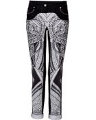 Roberto Cavalli Snake Printed Jeans - Lyst
