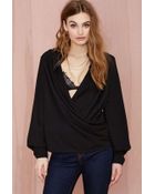 Nasty Gal Mlm Saw Her Standin' There Chiffon Blouse - Black - Lyst