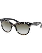 Miu Miu Havana Trapezoid Sunglasses - Lyst