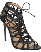 Christian Louboutin Laurence Anyway Caged Ankle Booties - Lyst