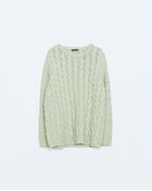 Zara Cable Stitch Sweater - Lyst